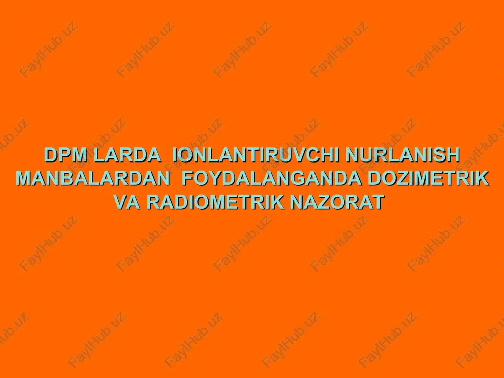 ionlantiruvchi nurlar — PPT