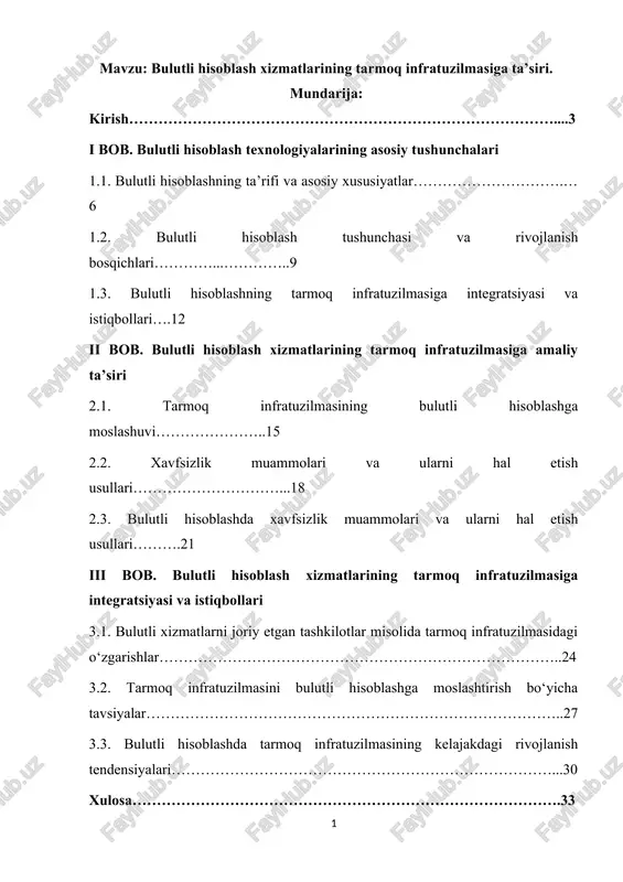 bulutli hisoblash texnologiyalari — DOCX