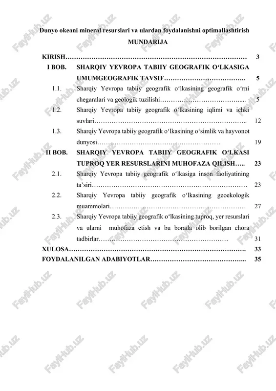 sharqiy yevropa tabiiy geografik oʻlkasi — DOCX