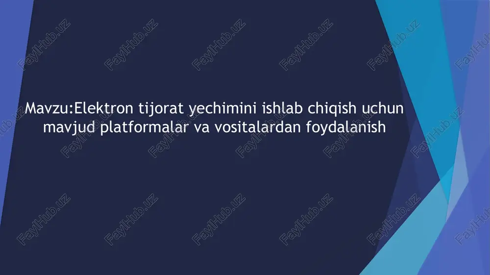elektron tijorat — PPTX