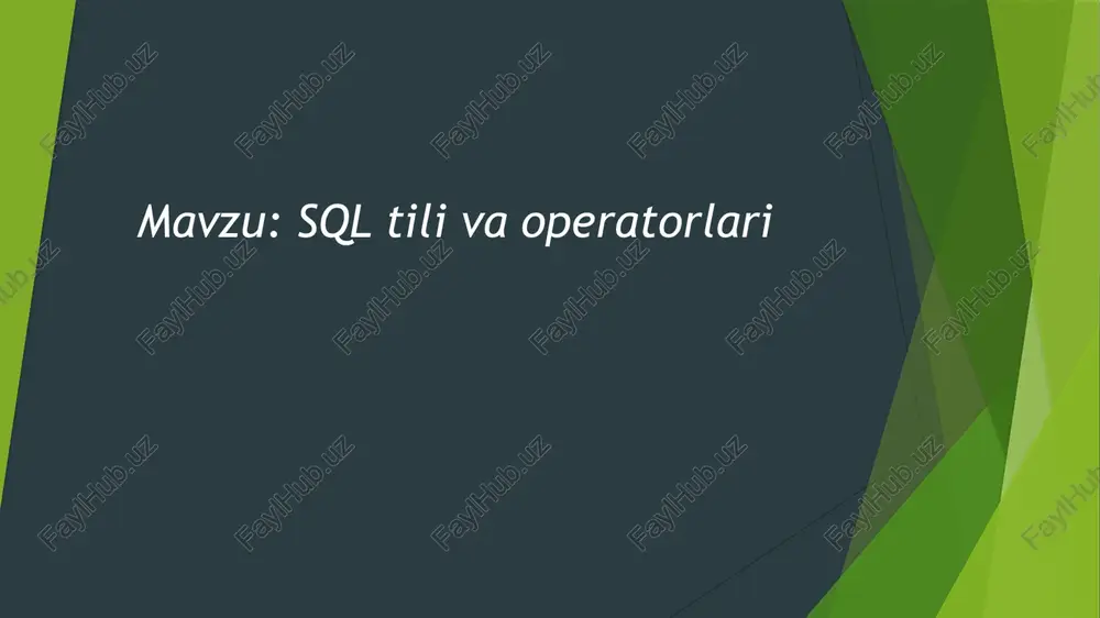 sqltilivaoperatorlari — PPTX