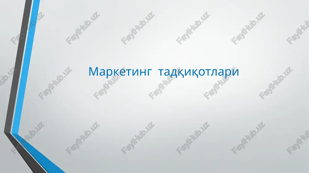 marketing tadqiqotlari — PPTX