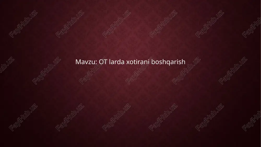 xotiratixizmatlari — PPTX