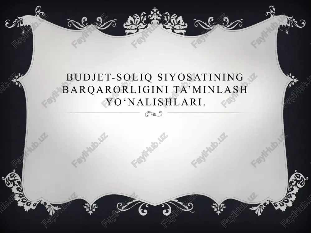 budjet-soliq siyosati — PPTX