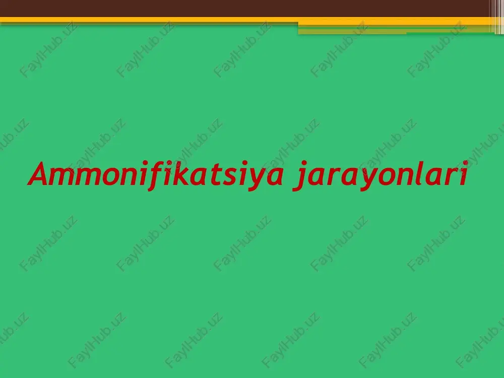 ammonifikatsiyajarayonlari — PPTX