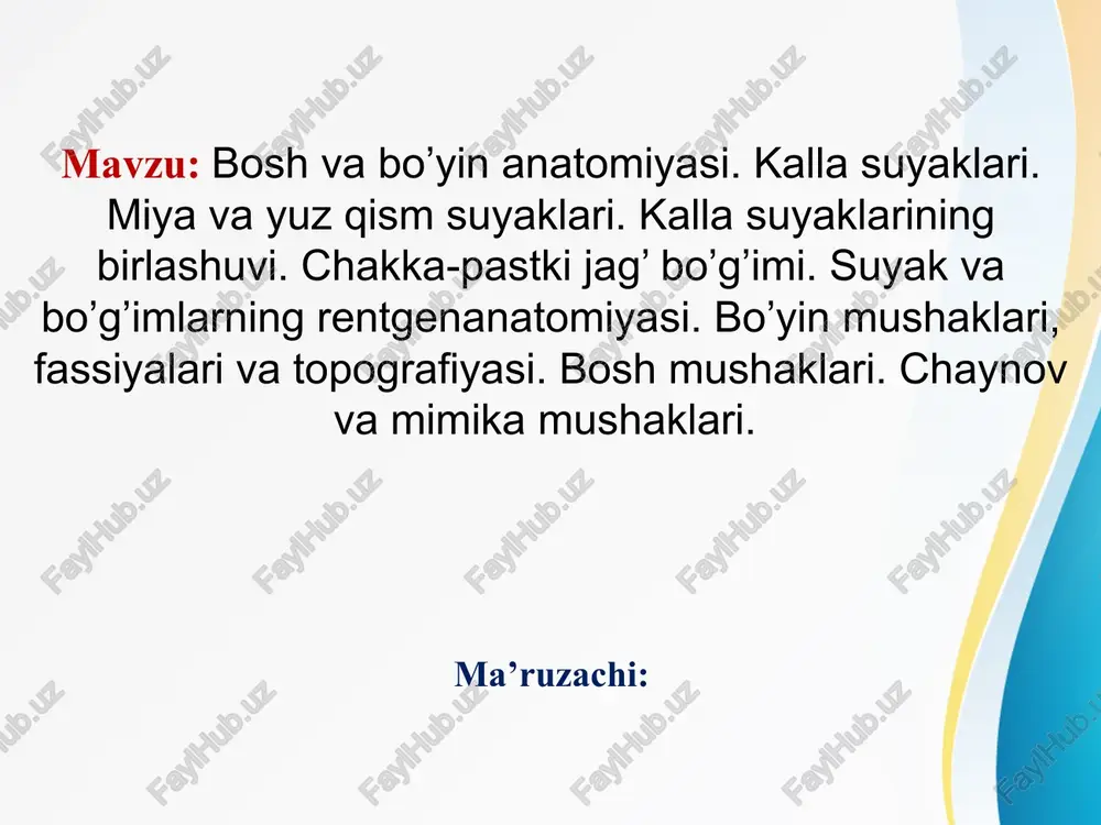 boshvabo’yinanatomiyasi — PPTX