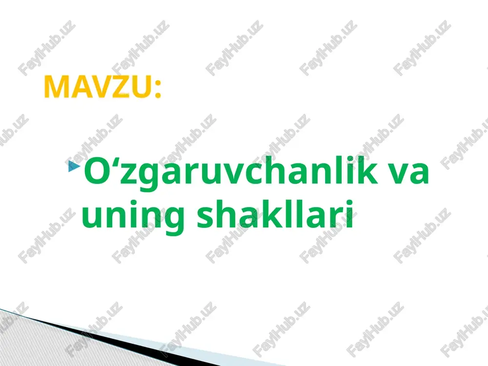 o‘zgaruvchanlik va uning shakllari — PPTX