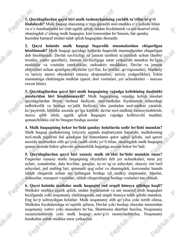 mulk huquqi va uning turlari — DOCX