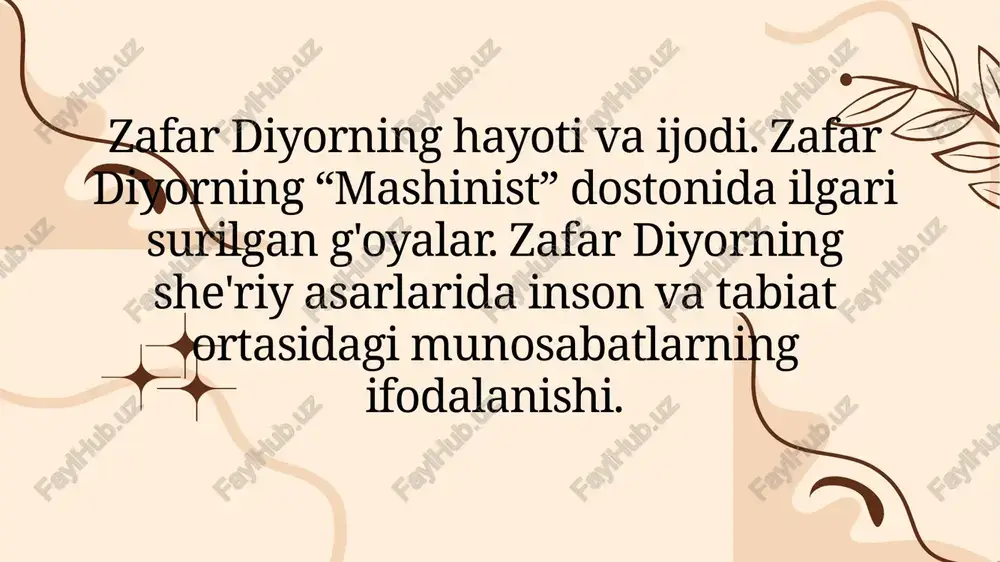 zafar diyorning hayoti — PPTX