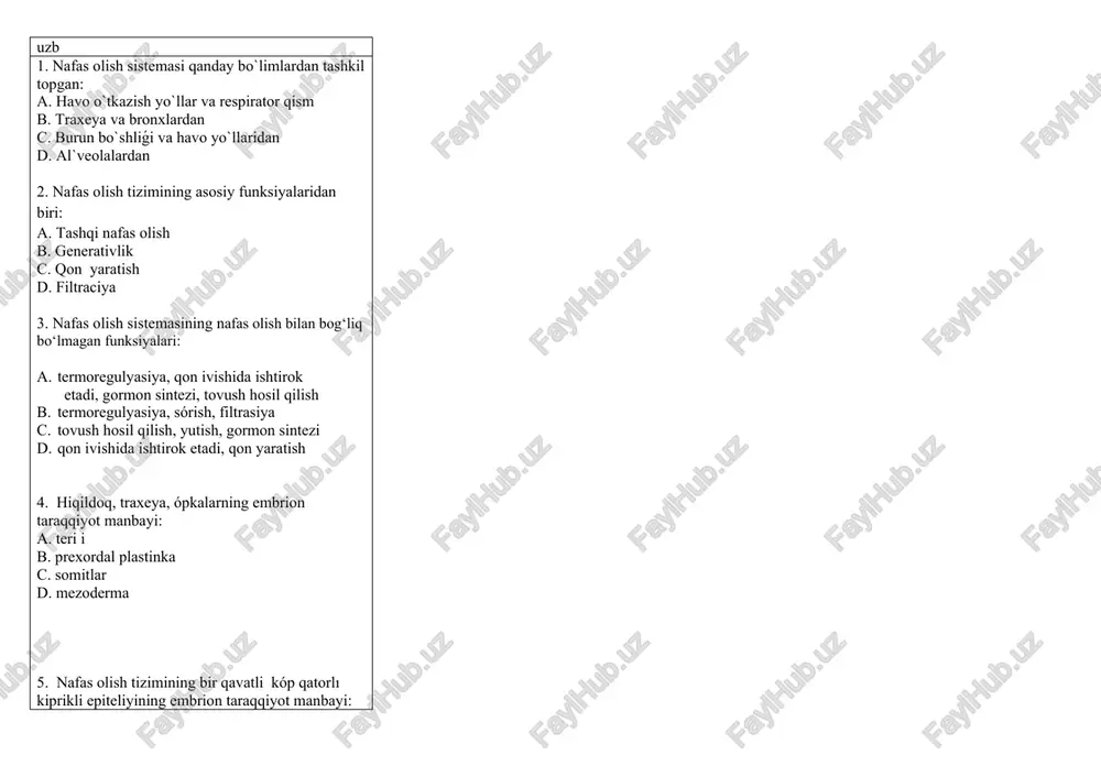 nafas olish tizimi — DOC