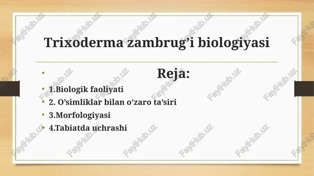 trixodermazambrug’ibiologiyasi — PPTX