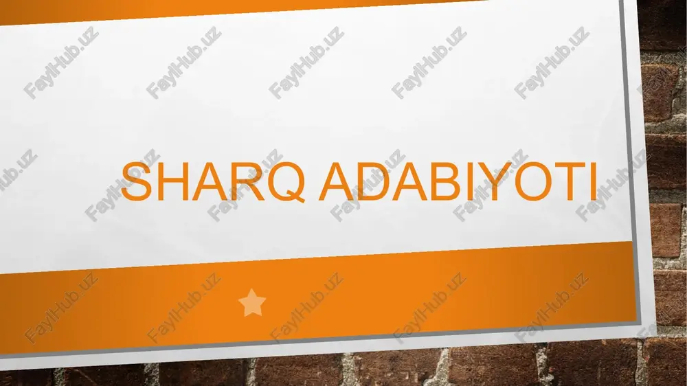 sharq adabiyoti haqida — PPTX