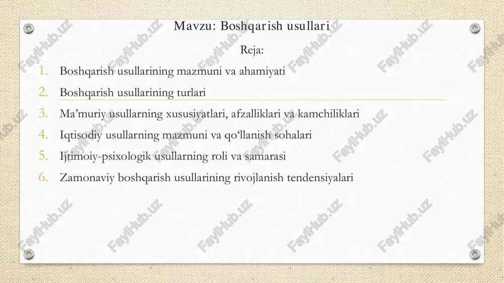 boshqarish usullari — PDF