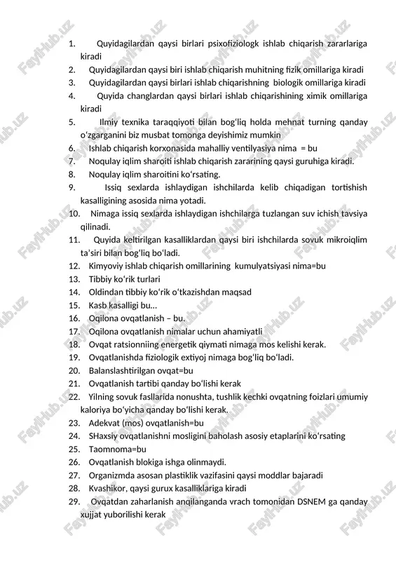 ishlab chiqarishning biologik omillari — DOCX