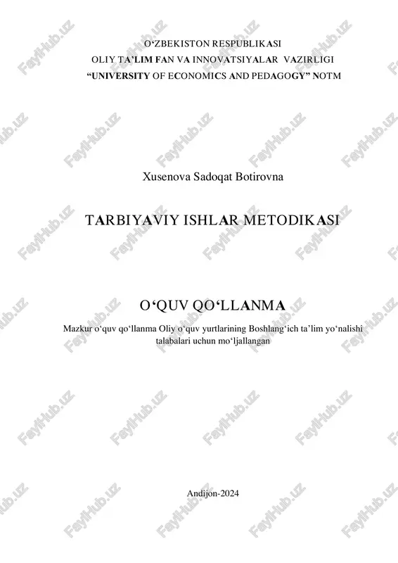 tarbiyaviy ishlar metodikasi — PDF