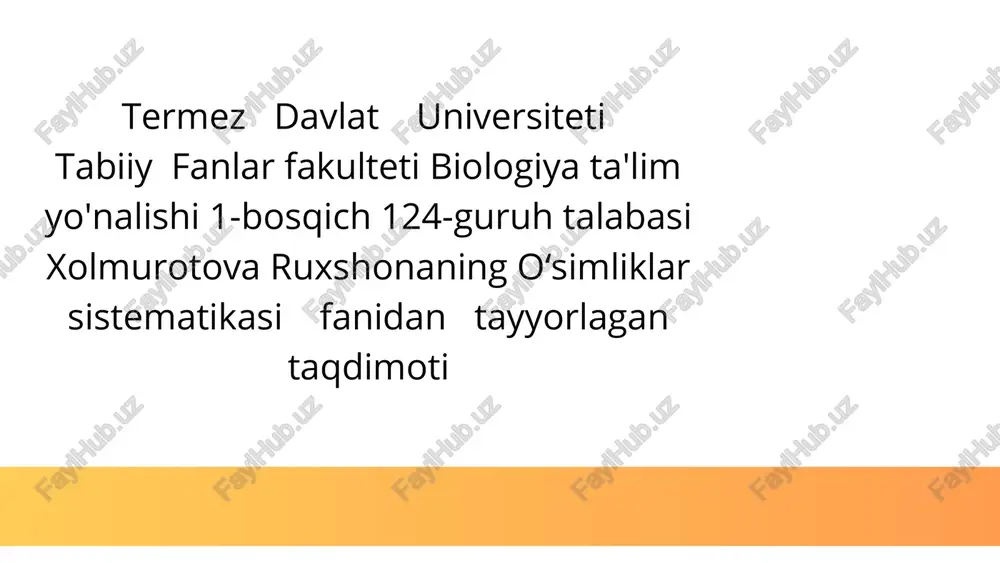 liliales tartibining kelib chiqishi — PPTX