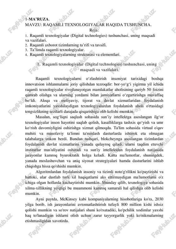 raqamli texnologiyalar (digital technologies) — PDF