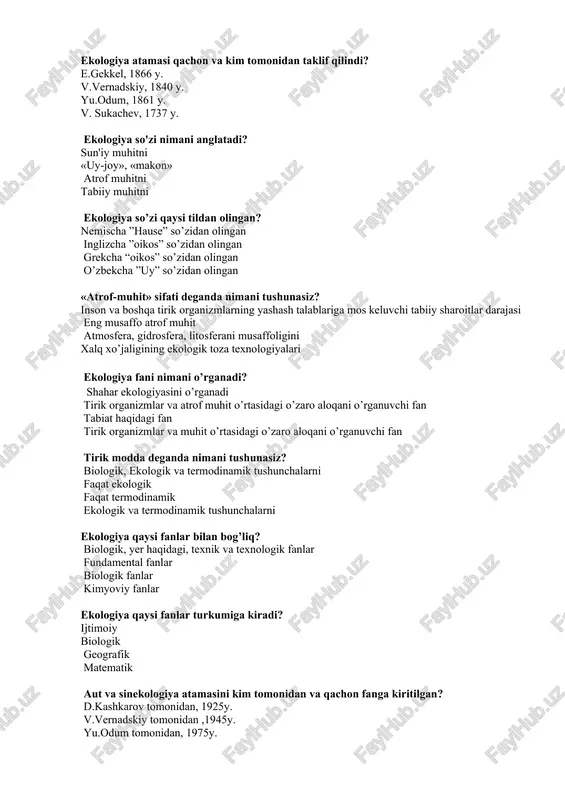 ekologiya so'zi — DOCX