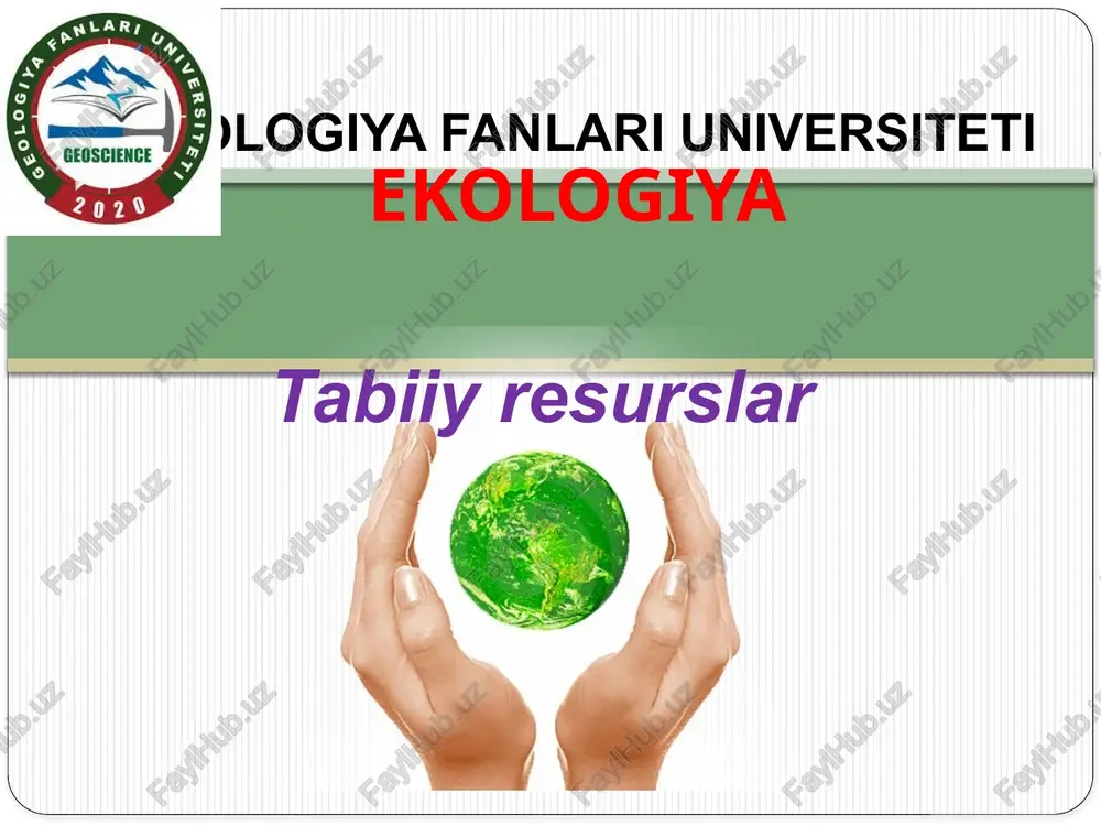tabiiyresurslar — PPTX