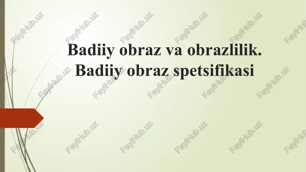 badiiy obraz va obrazlilik — PPTX