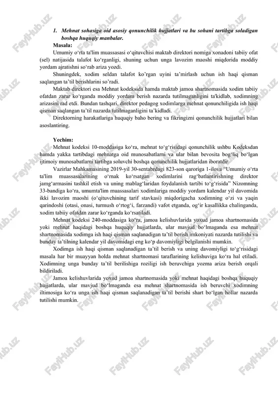 mehnat kodeksi — DOC
