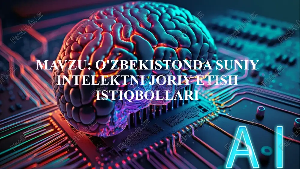 o'zbekistonda sun'iy intellekt sohasi — PPTX