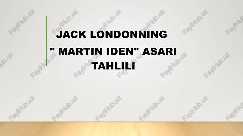 martin iden asari tahlili — PPTX