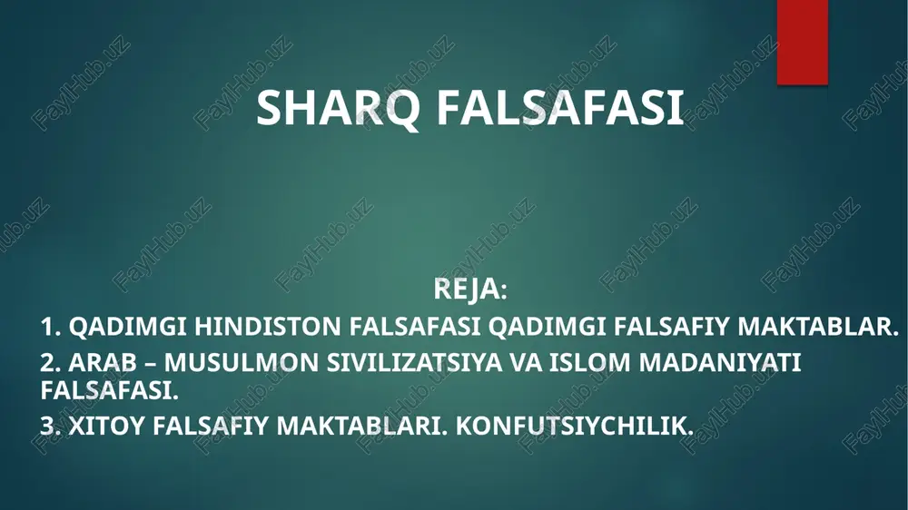 sharq falsafasi — PPTX