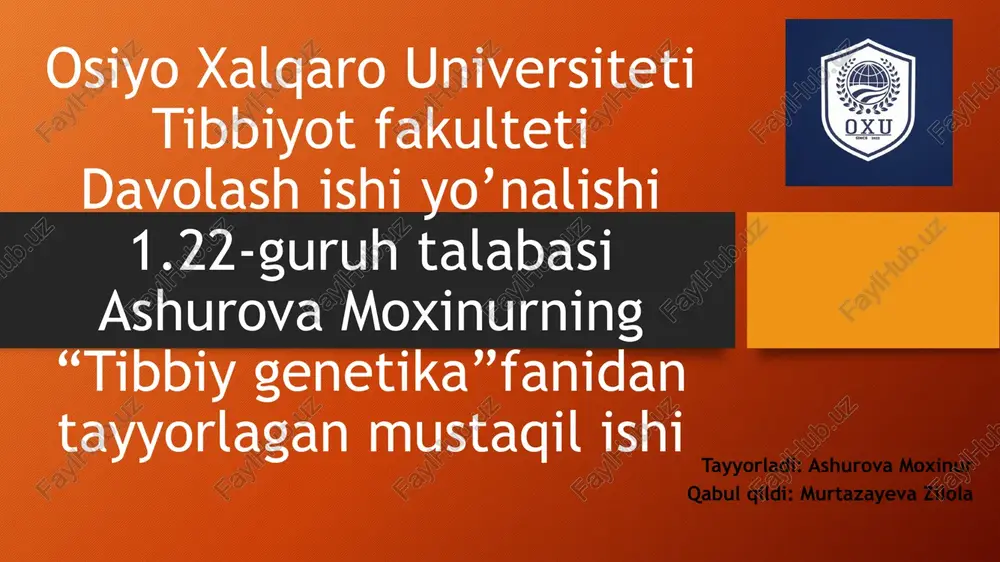 tibbiygenetika — PPTX