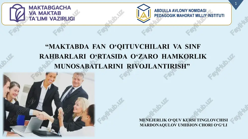 a pedagogik mahorat milliy instituti — PPTX