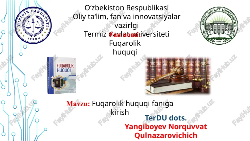 fuqarolik huquqi — PPTX