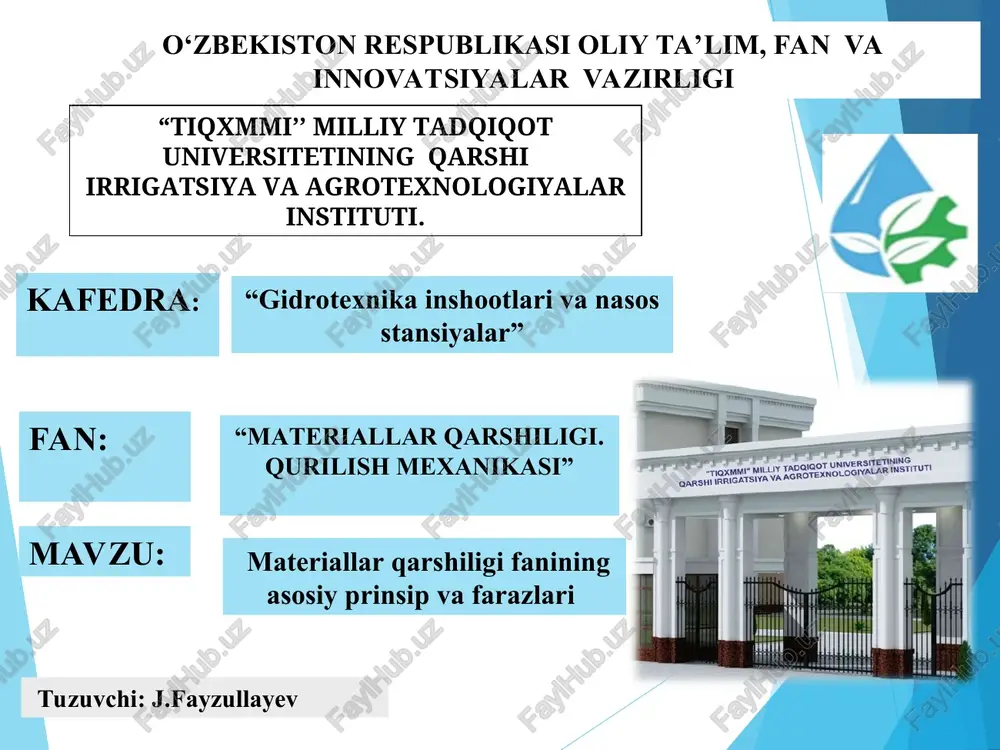 materiallar qarshiligi.qurilish mexanikasi — PPT