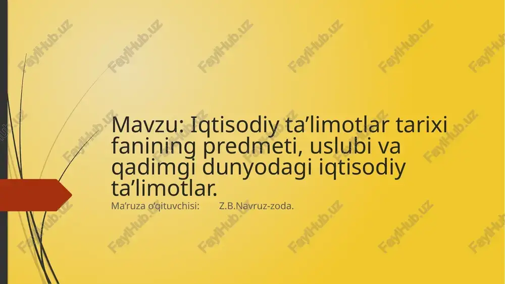 iqtisodiy ta’limotlar tarixi — PPTX