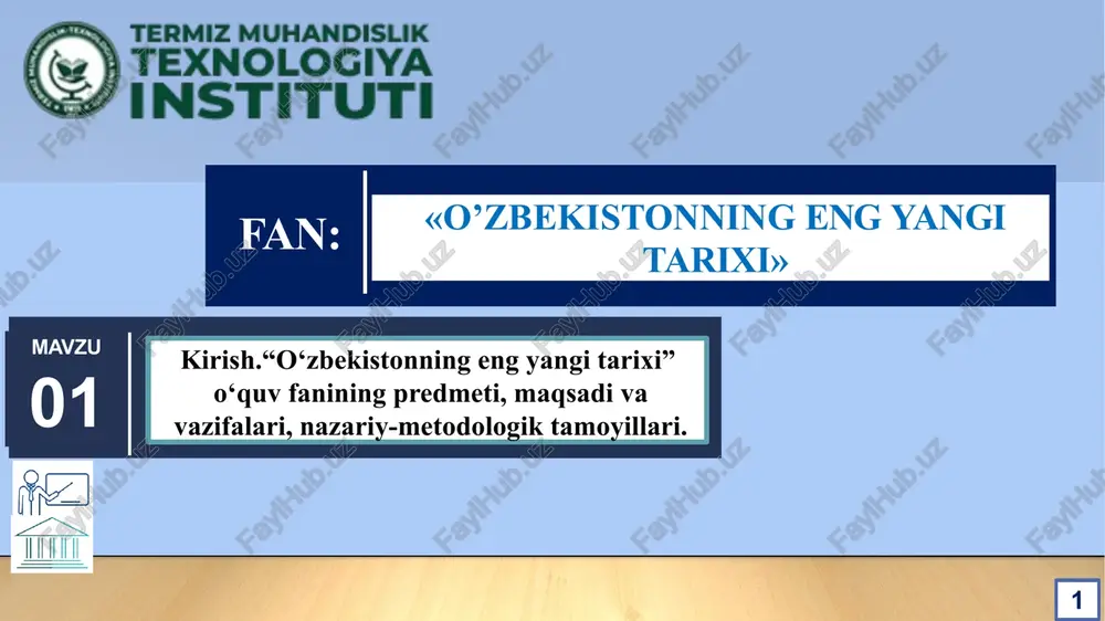 o’zbekistonning eng yangi tarixi — PPT