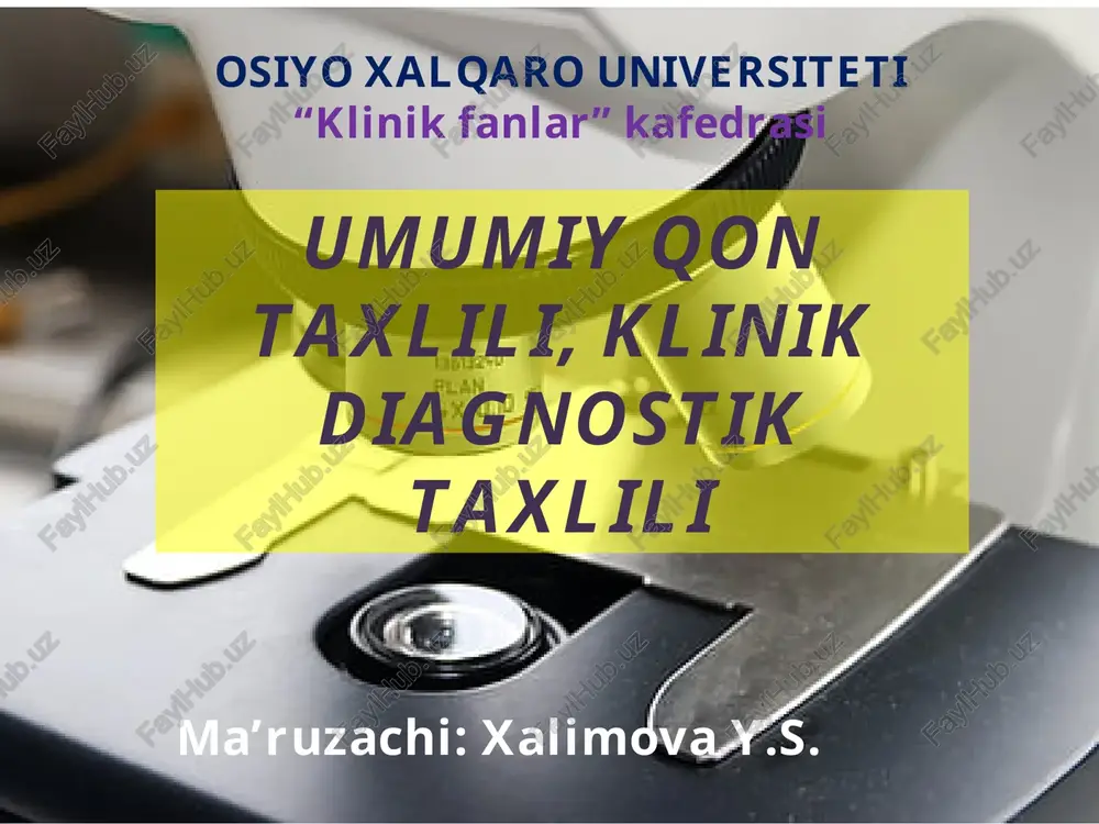 qon klinik tahlili — PPT