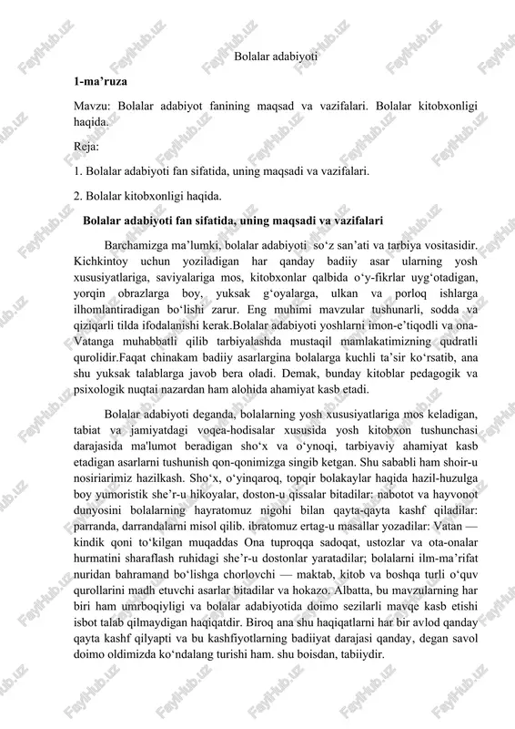 bolalar adabiyoti — DOCX