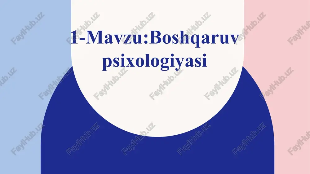 boshqaruv psixologiyasi — PPTX