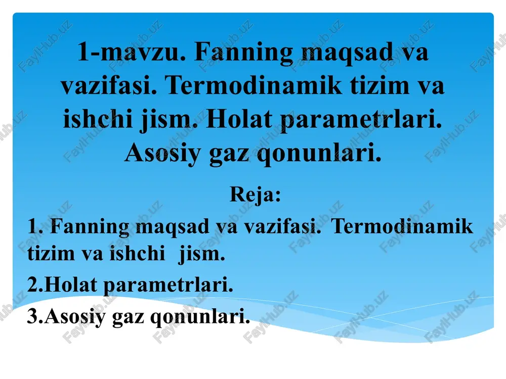 issiqlik texnikasi — PPTX