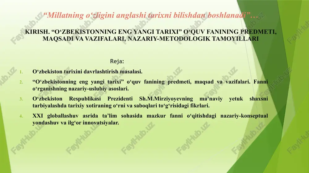 o‘zbekistonning eng yangi tarixi — PPTX