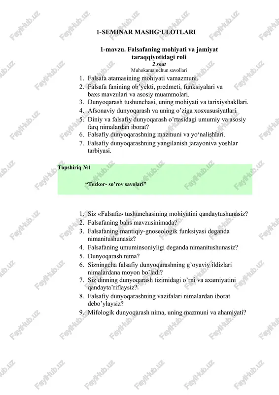 seminar mashg‘ulotlari — DOCX