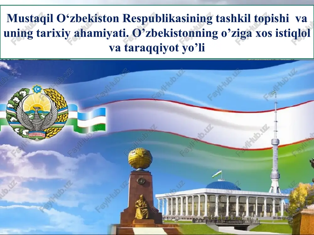 mustaqil o‘zbekiston respublikasi tarixi — PPTX