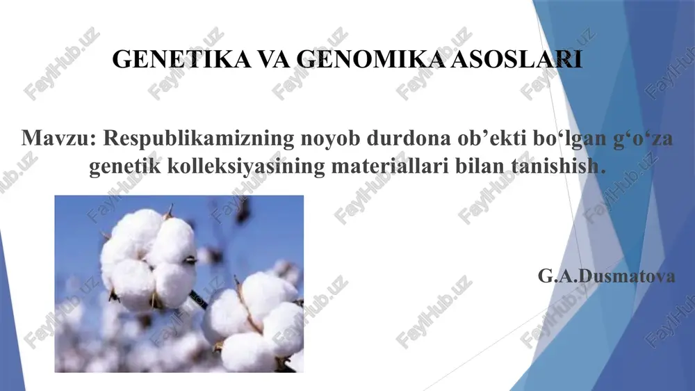 genetika va genomika asoslari — PPTX