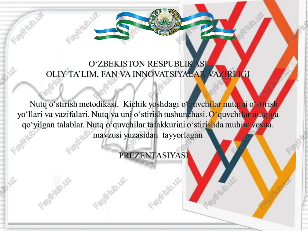 nutq o‘stirish metodikasi — PPT