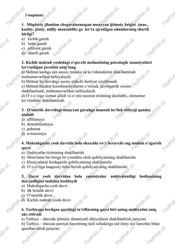 o‘quv muassasalarida psixologik xususiyatlari — DOCX