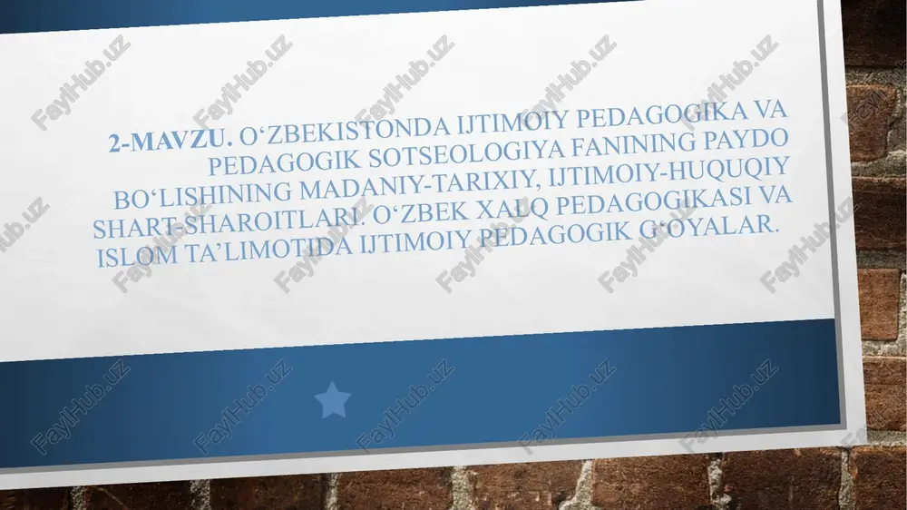 ijtimoiy pedagogika va pedagogik sotseologiya — PPTX