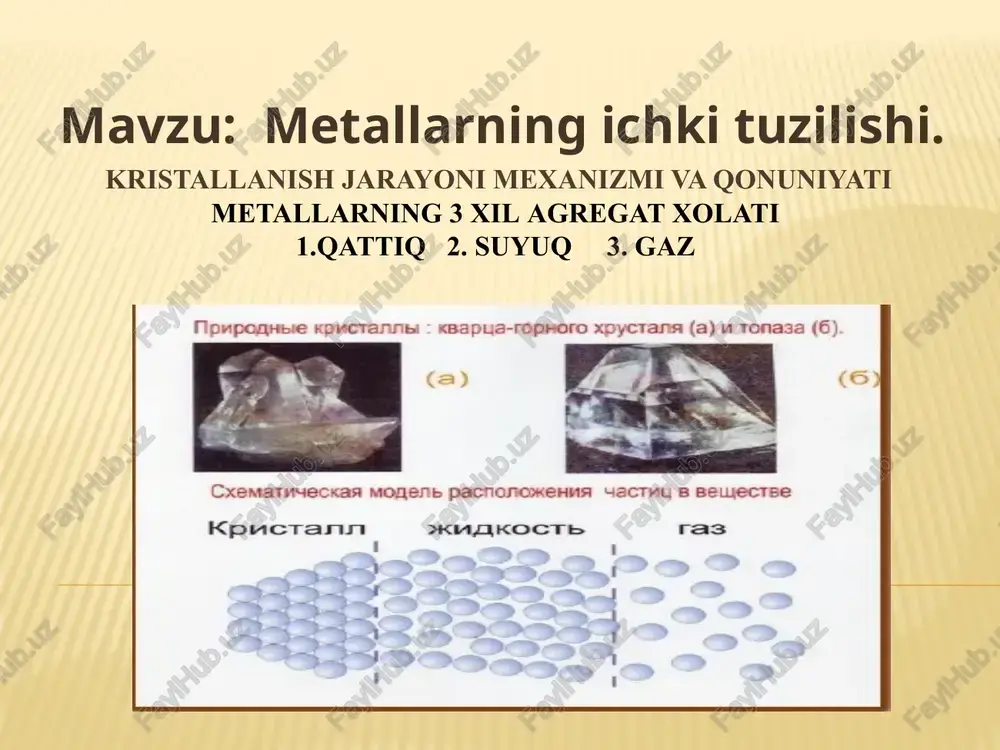 metallarning ichki tuzilishi — PPTX