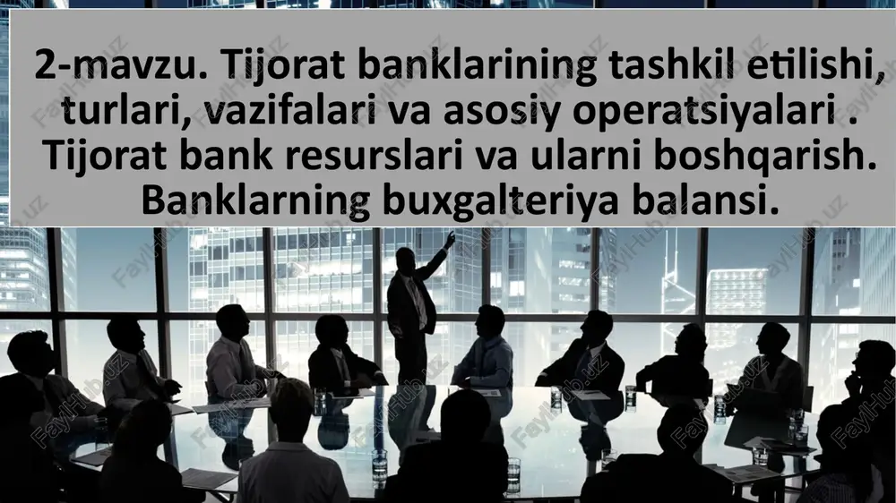 bankni tashkil etish bosqichlari — PPTX