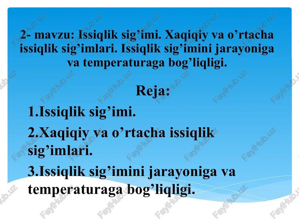 issiqliksig’imi — PPTX