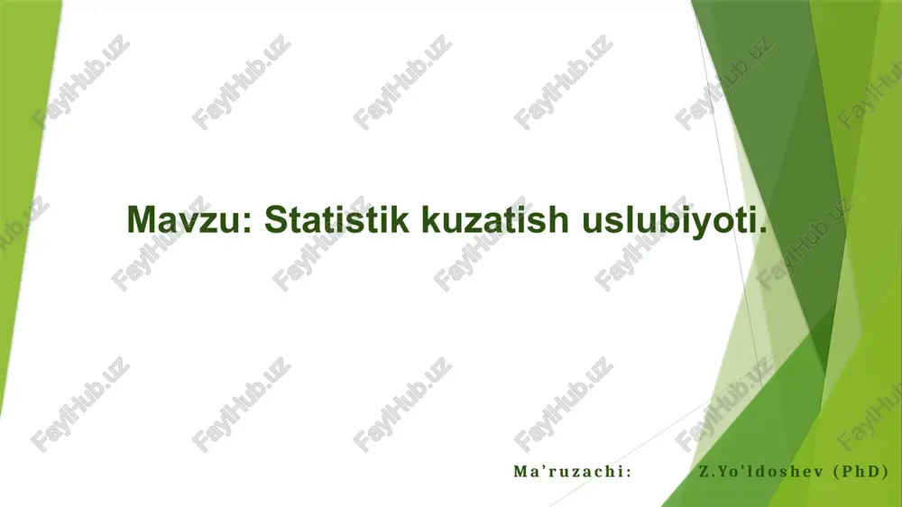 statistik kuzatishuslubiyoti — PPTX