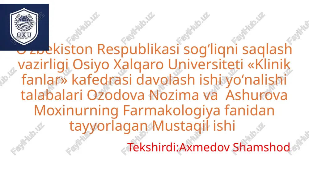 anafilaktik shok va unidavolash — PPTX